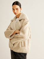 Load image into Gallery viewer, Core Line Faux Shearling Jacket | Oversized Fit | Winter Warmth