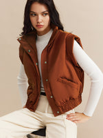Load image into Gallery viewer, Quilted Sleeveless Vest | Stand Collar | Relaxed Fit