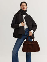 Load image into Gallery viewer, Quilted Padded Jacket with Scarf | Effortless Winter Warmth