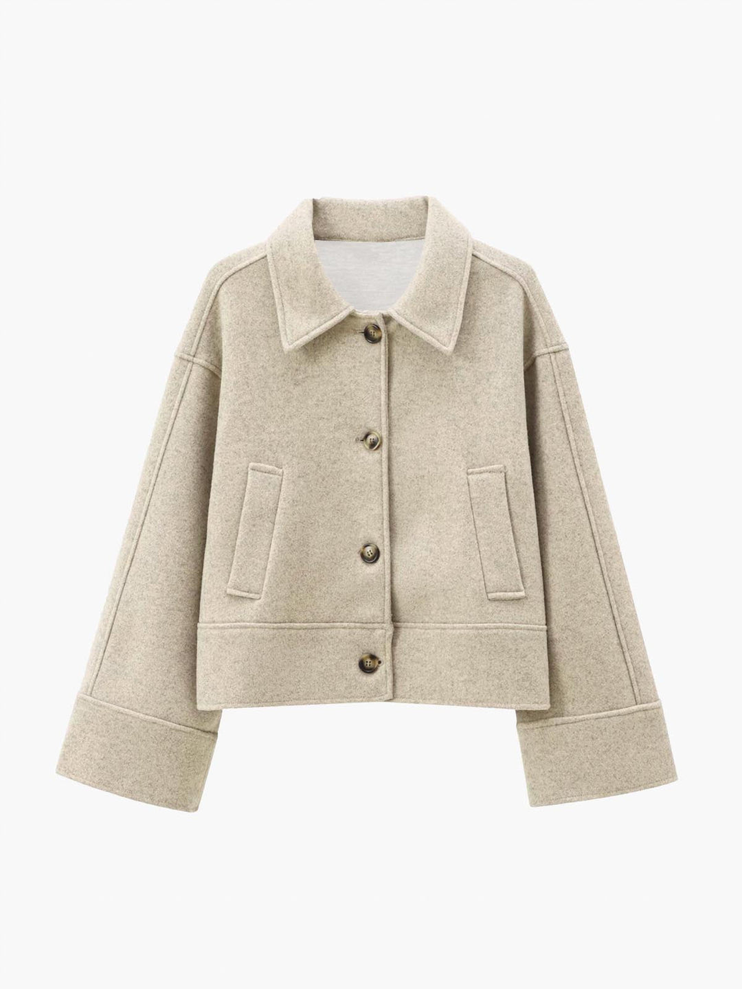 Core Line Short Wool-Blend Jacket | Structured Fit