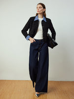 Load image into Gallery viewer, Short Tweed Jacket | Contrast Collar | Classic Silhouette