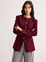 Load image into Gallery viewer, Fitted Blazer with Gold Buttons | Structured Silhouette