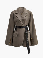 Load image into Gallery viewer, Structured Belted Blazer | Oversized Fit | Modern Tailoring - Isavara