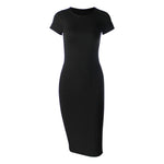 Load image into Gallery viewer, Core Line Cotton Midi Dress | Slim Fit | Short Sleeve