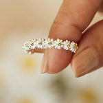 Load image into Gallery viewer, Enamel Daisy Band Ring | Adjustable Open Design | Hand Enamelled