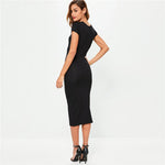 Load image into Gallery viewer, Core Line Cotton Midi Dress | Slim Fit | Short Sleeve