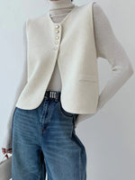 Load image into Gallery viewer, Forma Knit Vest | Gold Button Detail | Regular Fit