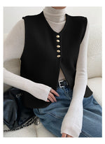 Load image into Gallery viewer, Forma Knit Vest | Gold Button Detail | Regular Fit