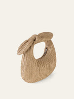 Load image into Gallery viewer, Haven Woven Straw Bow Bag | Half Moon Silhouette