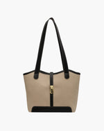 Load image into Gallery viewer, Haven Canvas Shoulder Tote | Contrast Trim, Turnlock Strap, Double Handles