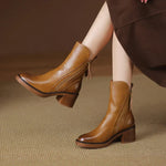 Load image into Gallery viewer, Block Heel Ankle Boots | Zip Closure | Refined Winter Design