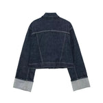 Load image into Gallery viewer, Cropped Denim Jacket | Structured Fit | Folded Cuff Detail - Isavara