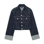 Load image into Gallery viewer, Cropped Denim Jacket | Structured Fit | Folded Cuff Detail - Isavara