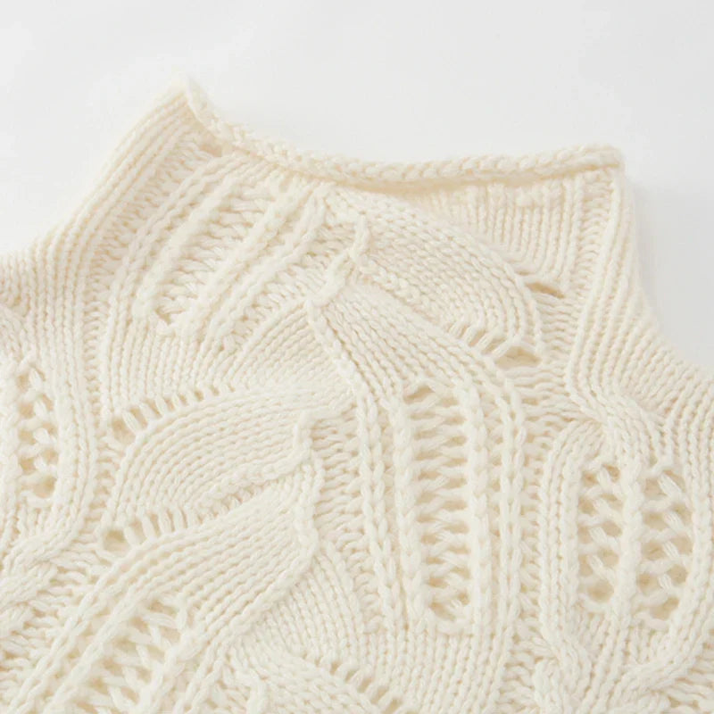 Wool-Cashmere Turtleneck Sweater | Open Knit | Loose Fit