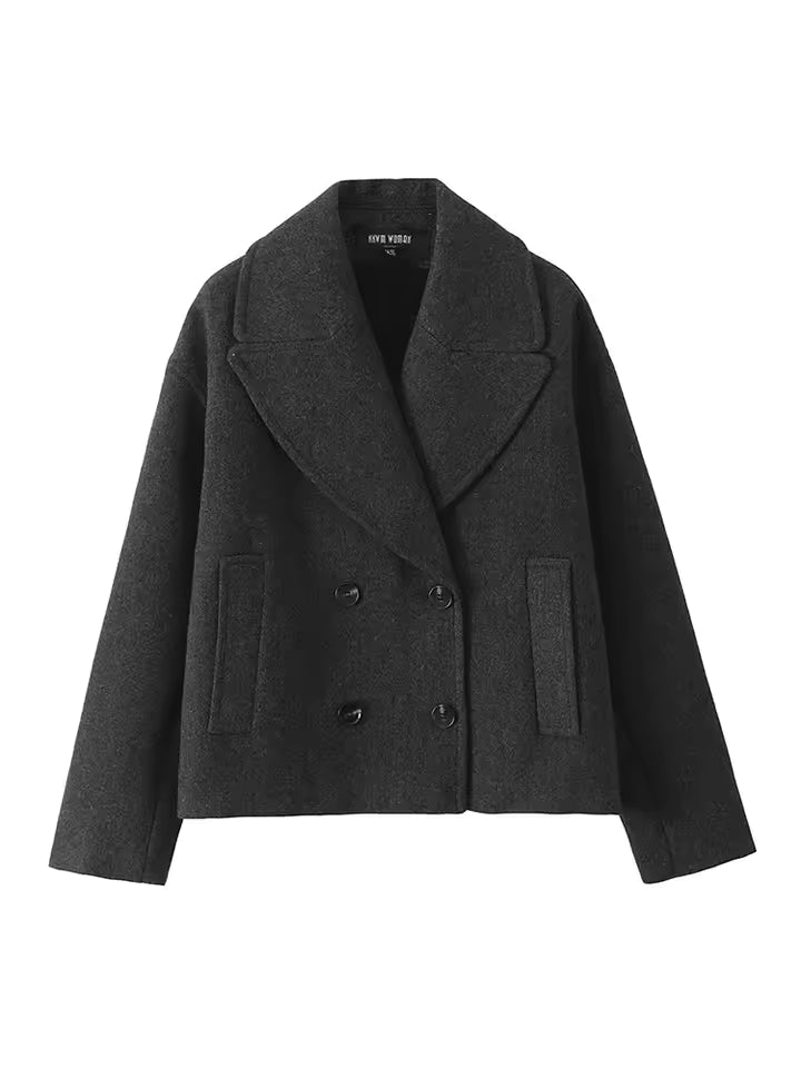 Double-Breasted Wool-Blend Coat | Structured Silhouette