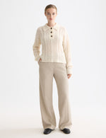 Load image into Gallery viewer, Forma Cable Knit Sweater | Mohair Wool Blend | Polo Collar