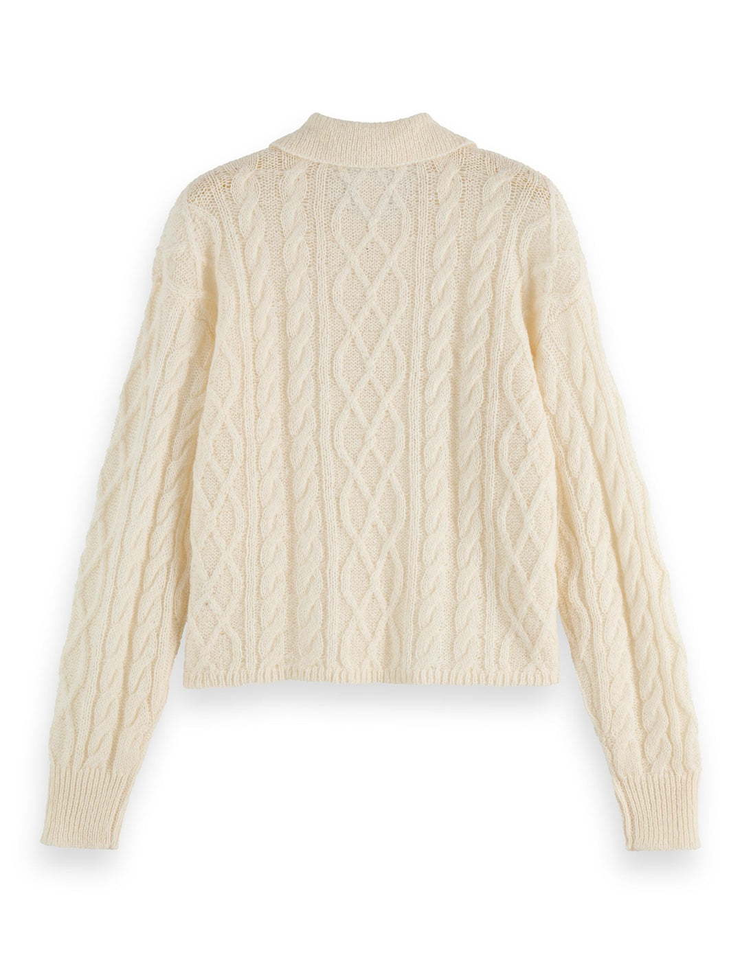 Forma Cable Knit Sweater | Mohair Wool Blend | Polo Collar