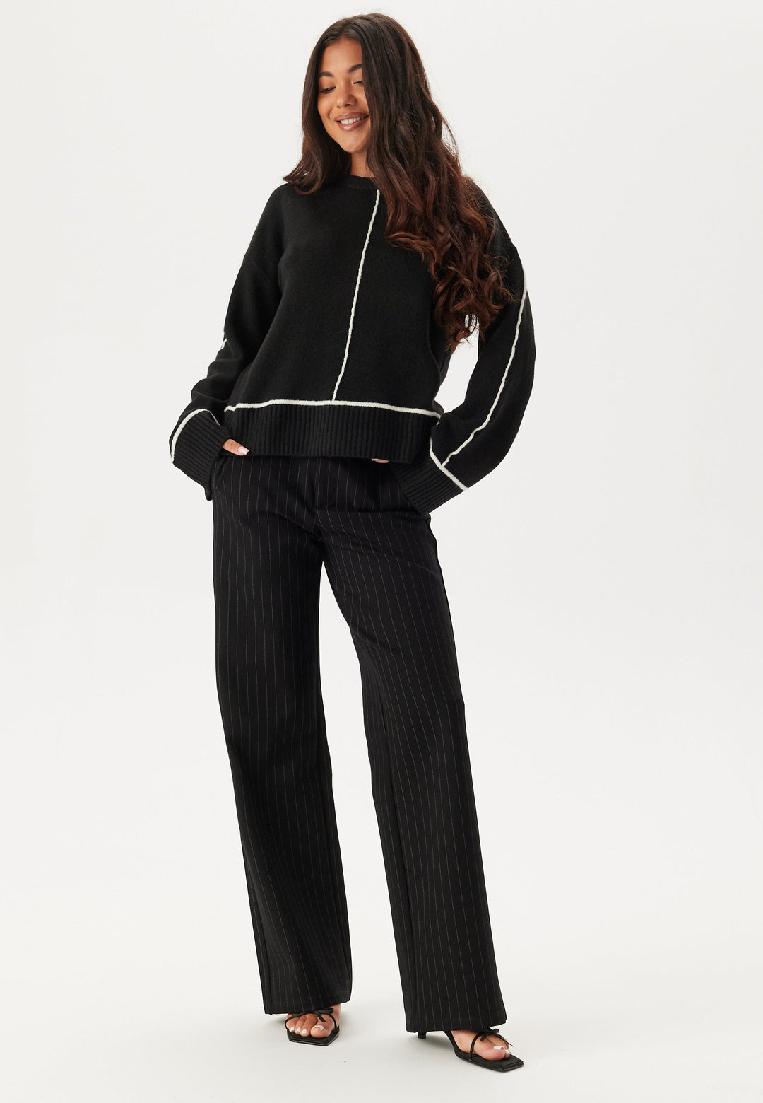 Contrast Stitch Knit Sweater | Relaxed Fit