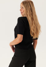 Load image into Gallery viewer, Short Sleeve Knit Cardigan | Gold Button Detail | Slim Fit
