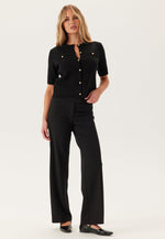 Load image into Gallery viewer, Short Sleeve Knit Cardigan | Gold Button Detail | Slim Fit