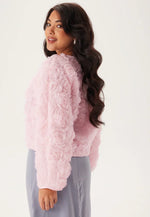 Load image into Gallery viewer, 3D Floral Textured Jacket | Soft Pink | Short Feminine Cut
