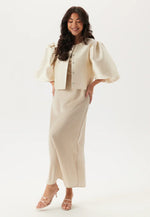 Load image into Gallery viewer, Satin Puff-Sleeve Jacket | Cropped Fit | Modern Evening Silhouette