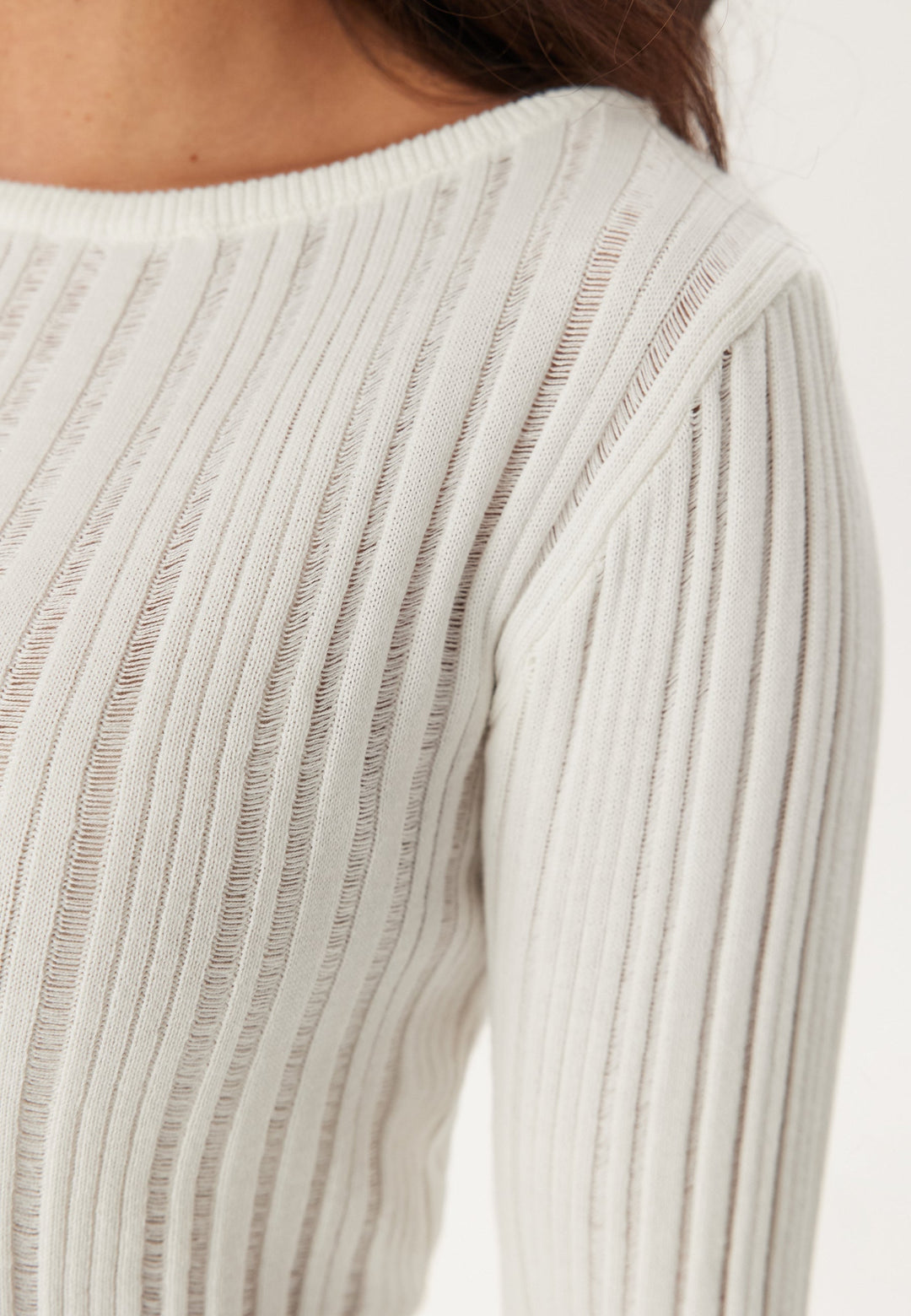 Ribbed Knit Sweater | Boat Neck | Flared Sleeves