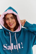 Load image into Gallery viewer, Core Line “Salut!” Hoodie | Oversized Fit | Contrast Print