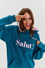 Load image into Gallery viewer, Core Line “Salut!” Hoodie | Oversized Fit | Contrast Print