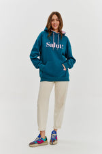 Load image into Gallery viewer, Core Line “Salut!” Hoodie | Oversized Fit | Contrast Print