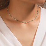 Load image into Gallery viewer, Beaded Choker Necklace | Multicolour Stone Accents