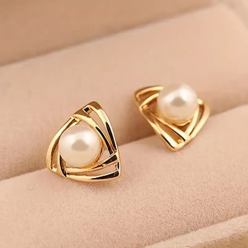 Solenne Pearl Drop Earrings | Gold-Tone Copper | Isavara