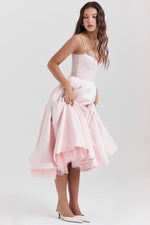 Load image into Gallery viewer, Solenne Sweetheart Midi Dress | A-Line Silhouette | Spaghetti Straps