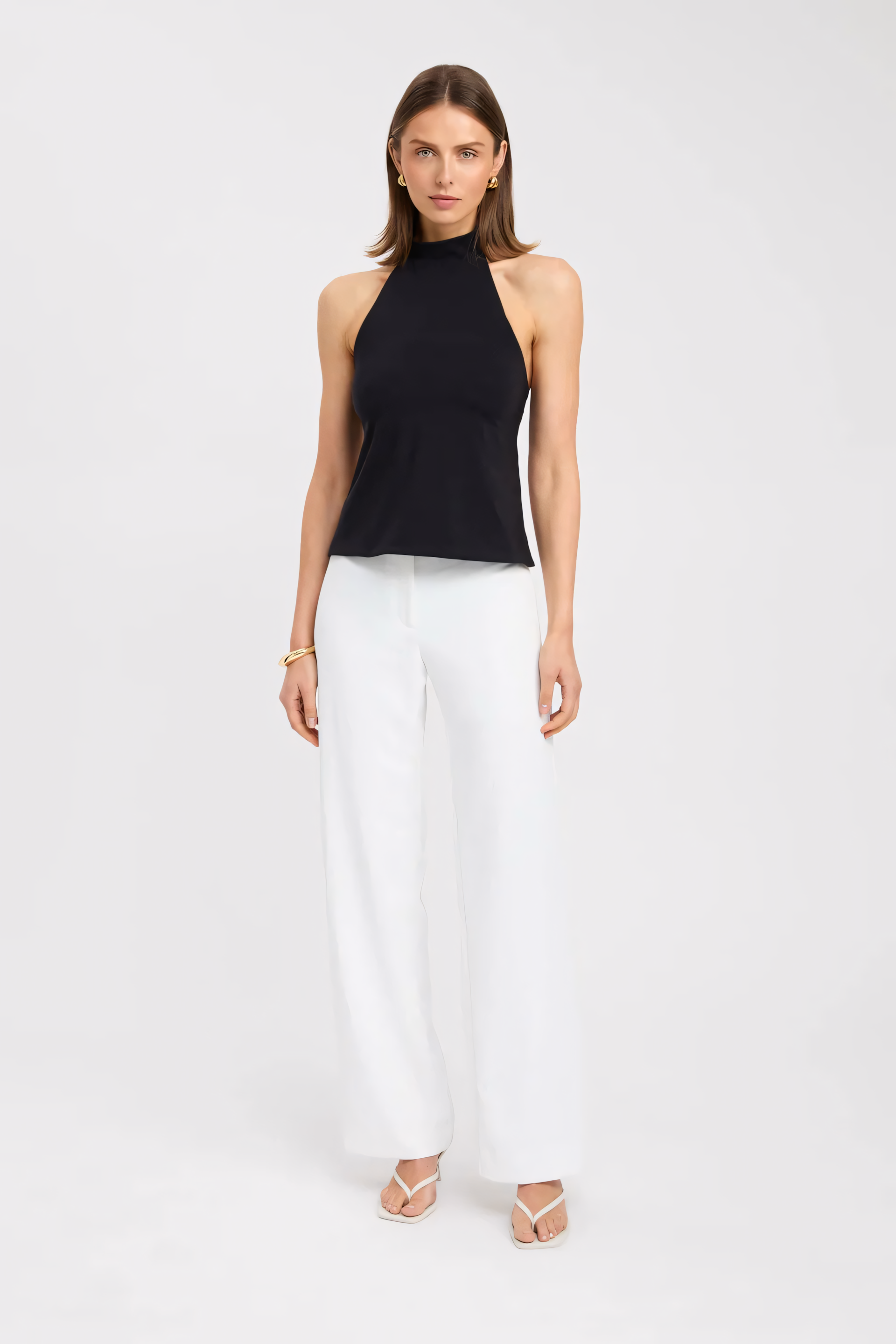 Haven Sculpted Halter Tank Top in Stretch Knit | Summer