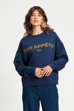 Load image into Gallery viewer, Core Line Cotton Sweatshirt | Bon Appétit Print | Relaxed Fit