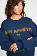 Load image into Gallery viewer, Core Line Cotton Sweatshirt | Bon Appétit Print | Relaxed Fit