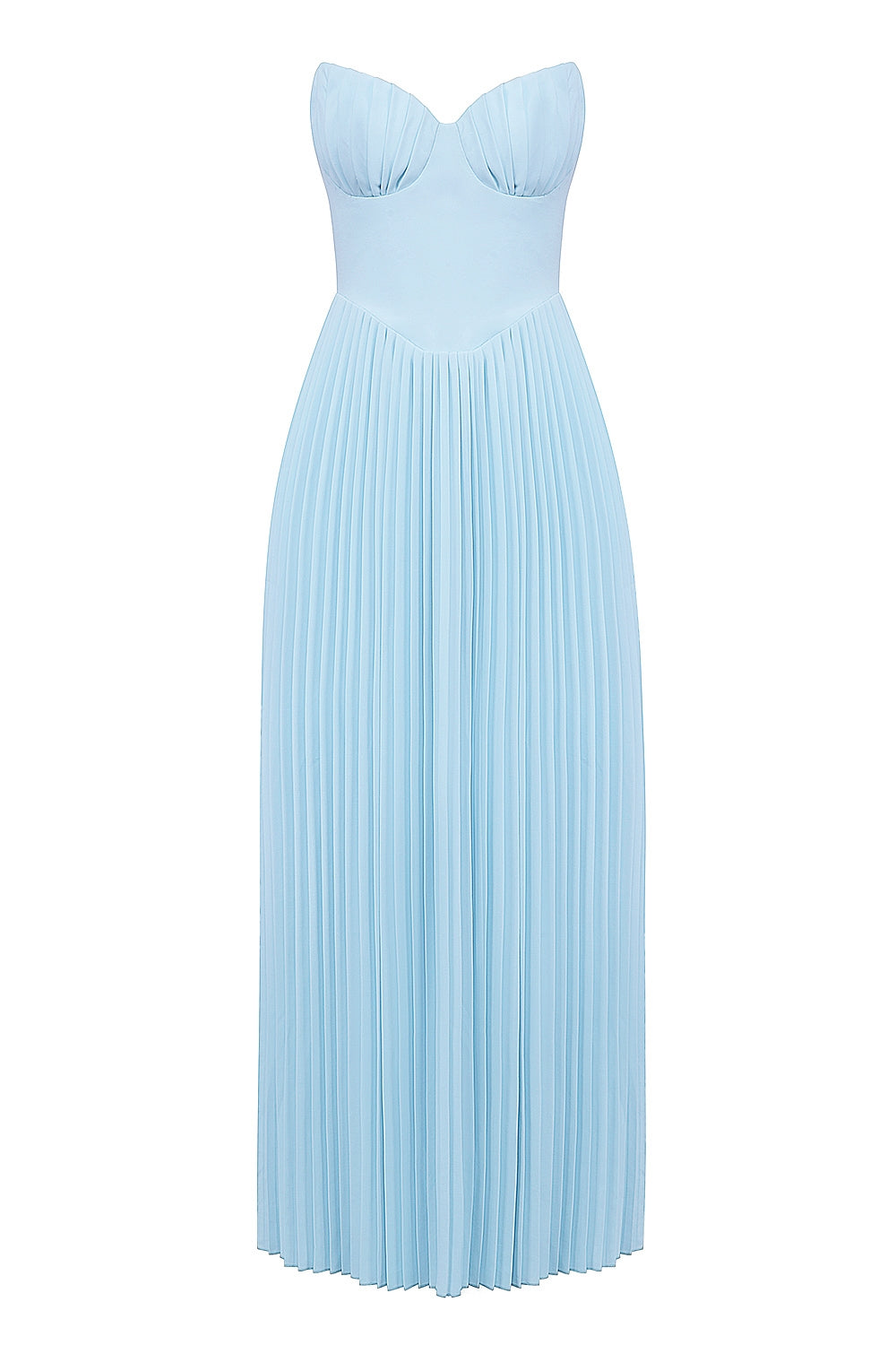 Solenne Pleated Maxi Dress | Corset Bodice | Strapless Silhouette