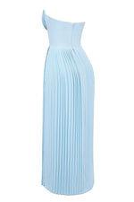 Load image into Gallery viewer, Solenne Pleated Maxi Dress | Corset Bodice | Strapless Silhouette