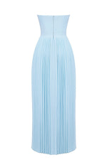 Load image into Gallery viewer, Solenne Pleated Maxi Dress | Corset Bodice | Strapless Silhouette