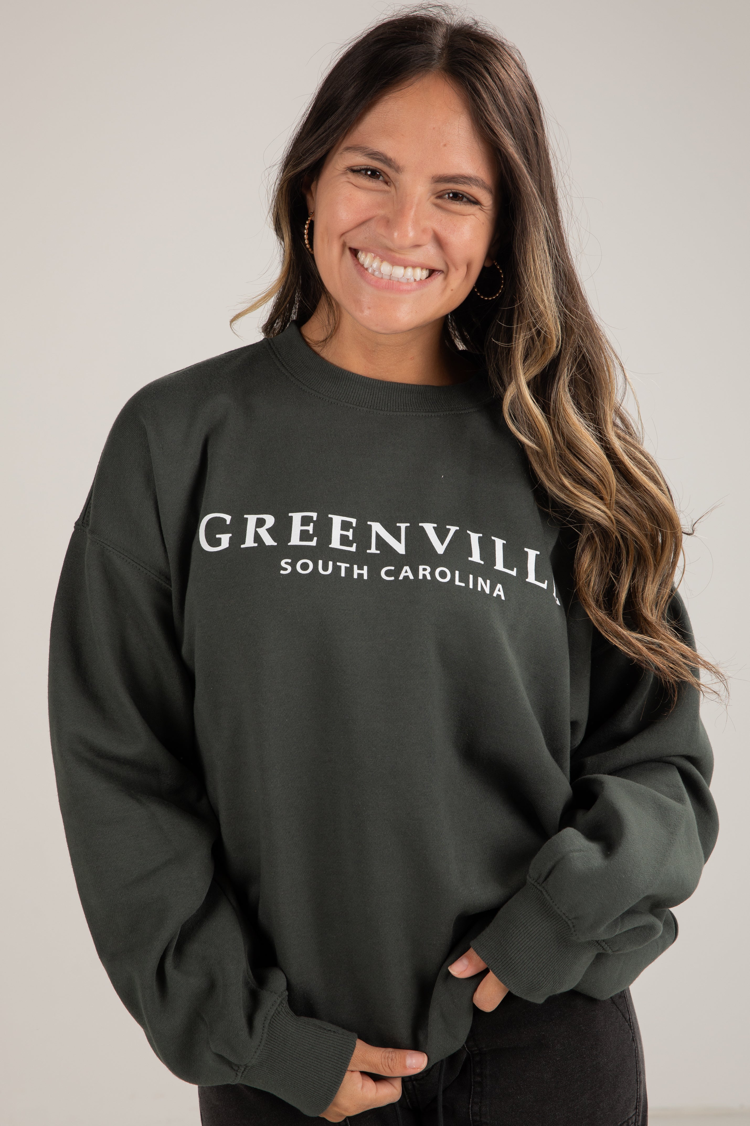 Core Line Cotton Sweatshirt | Greenville South Carolina Print | Relaxed Fit