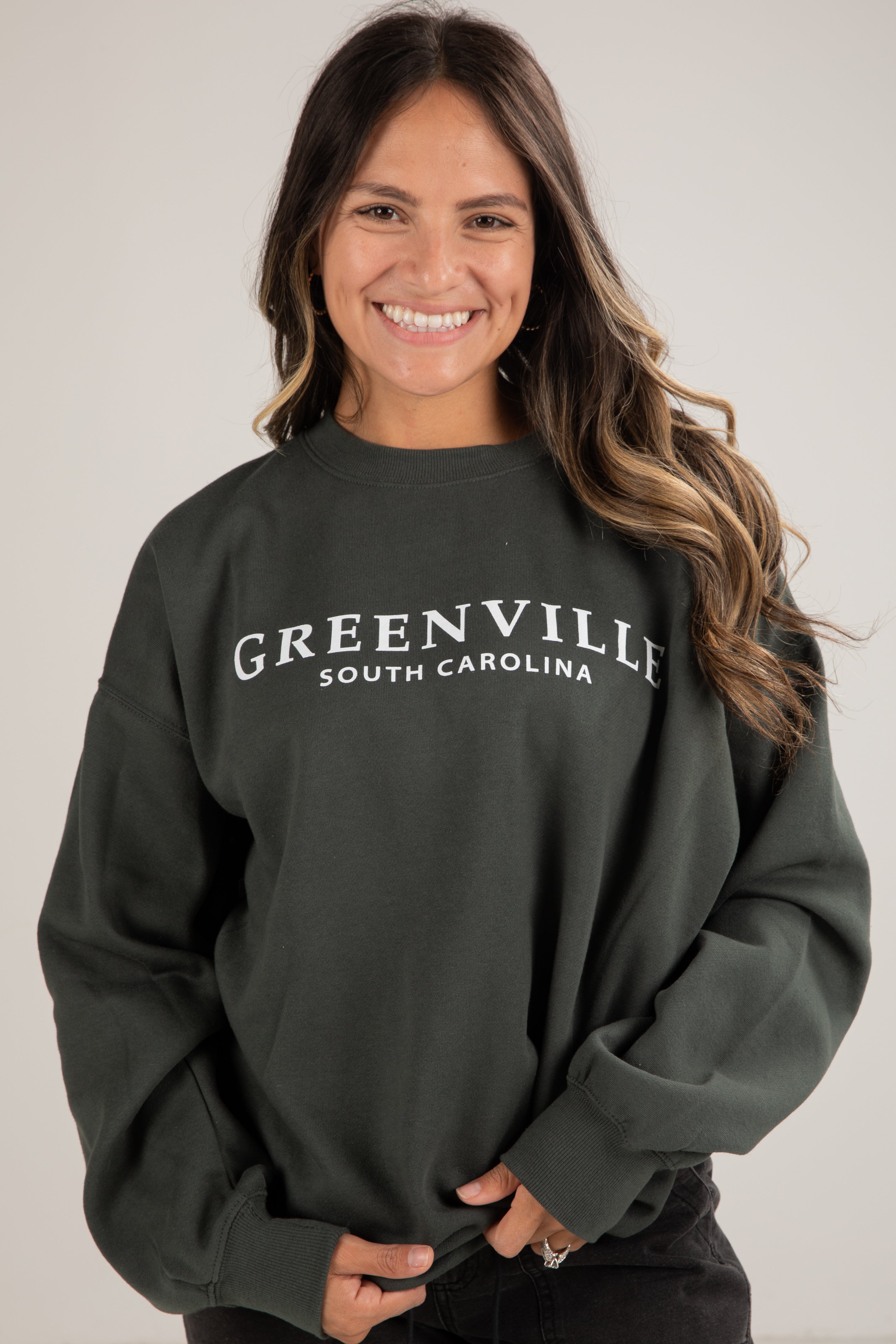 Core Line Cotton Sweatshirt | Greenville South Carolina Print | Relaxed Fit