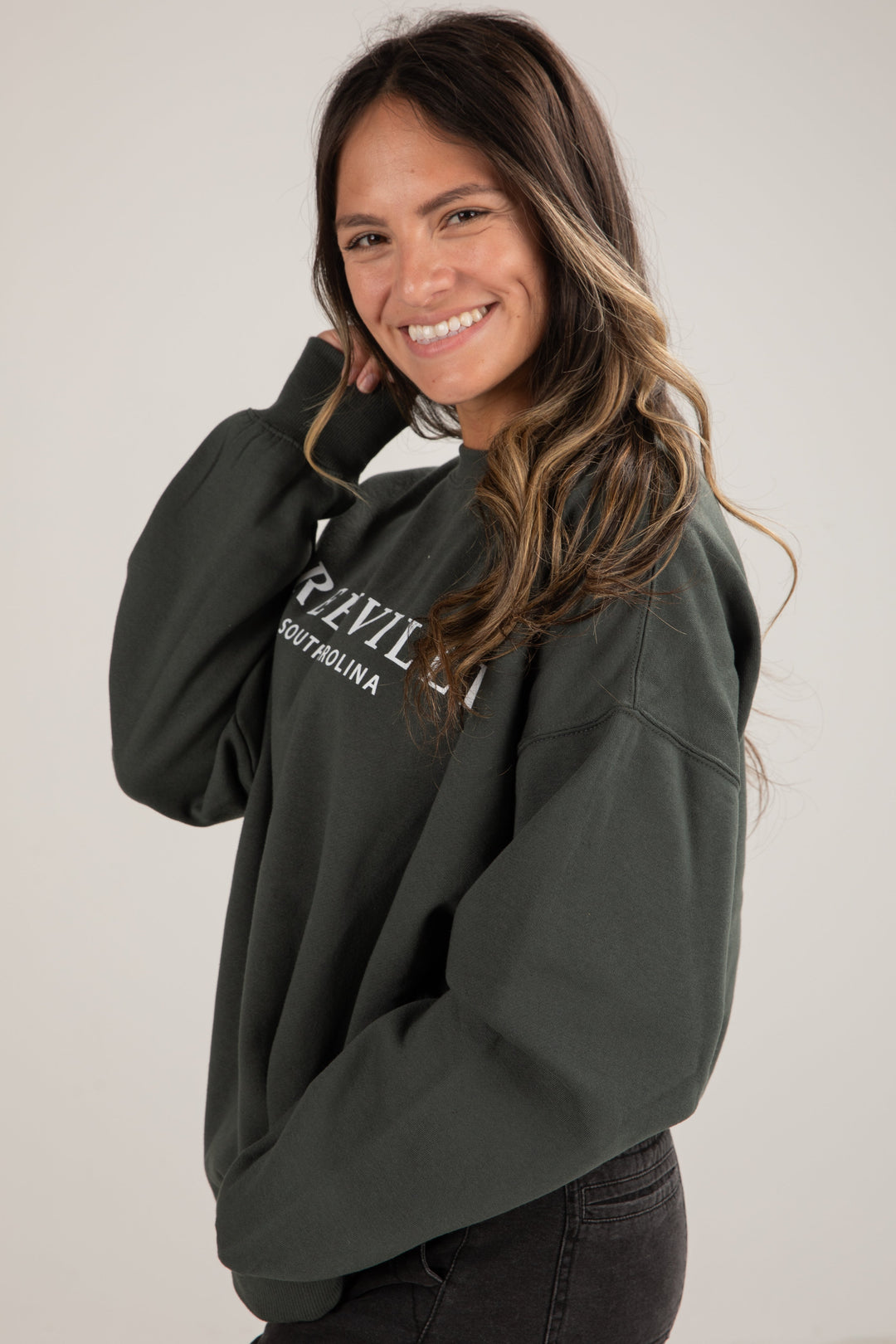 Core Line Cotton Sweatshirt | Greenville South Carolina Print | Relaxed Fit