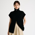 Load image into Gallery viewer, Ribbed Knit Zip Vest | High Neck | Oversized Fit
