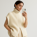 Load image into Gallery viewer, Ribbed Knit Zip Vest | High Neck | Oversized Fit
