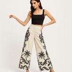Load image into Gallery viewer, Tropical Wide-Leg Trousers | High Waist | Lightweight Summer Elegance
