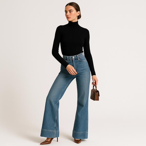 High-Waist Flared Jeans | Structured Denim | Core Line Collection