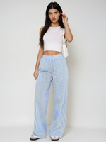 Load image into Gallery viewer, Striped Wide Leg Trousers | Elastic Waist Relaxed Fit
