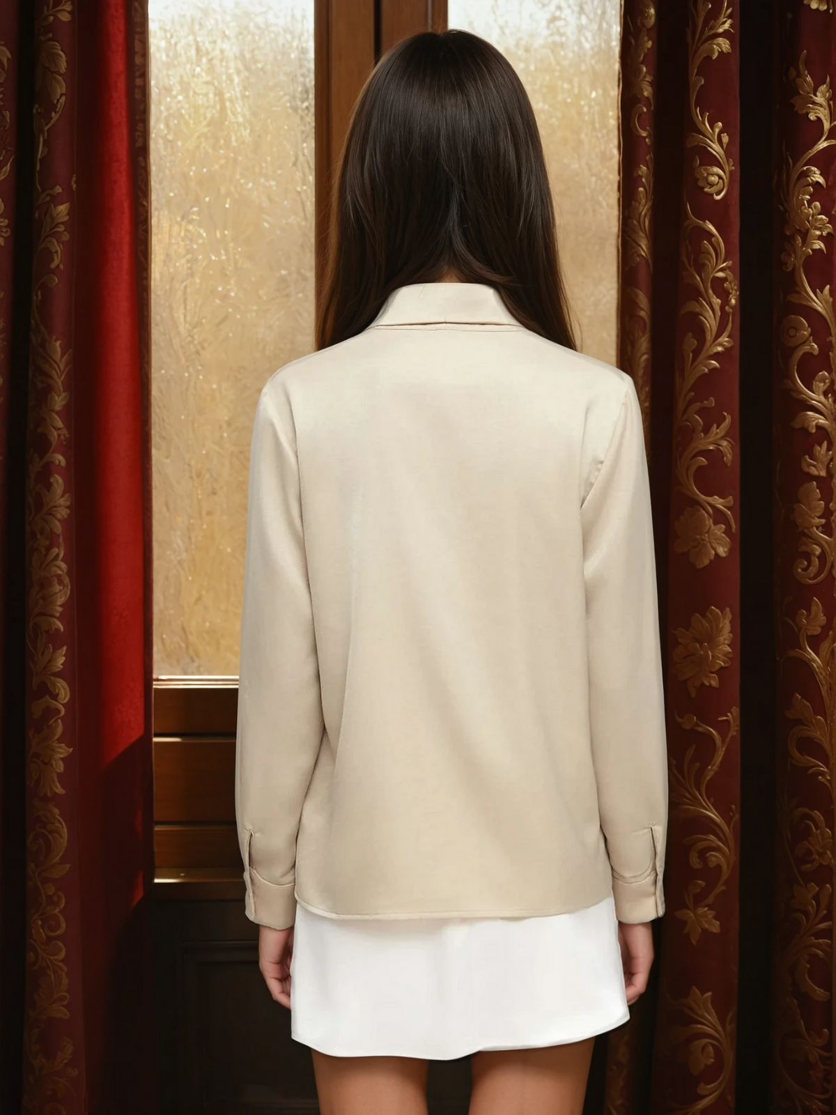 Chiffon Bow Tie Blouse | Long Sleeve | Regular Fit