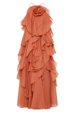 Load image into Gallery viewer, Halo Livora Ruffled Maxi Dress | Halterneck | Layered Chiffon
