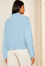 Load image into Gallery viewer, Turtleneck Button Sleeve Sweater | Relaxed Fit | Modern Knit Design
